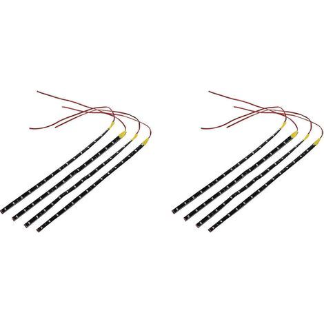 x flexible 15-LED-Streifenleuchte, 30 cm, orange, wasserdicht, für Auto, Motorrad