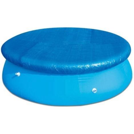 Bâche de piscine ronde imperméable avec attaches de corde, résistante à la poussière, facile à installer pour piscines gonflables - Bleue - 183 cm