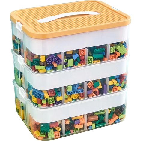 Boîte de rangement, design modulaire, facile à nettoyer, JAUNE (1/2)