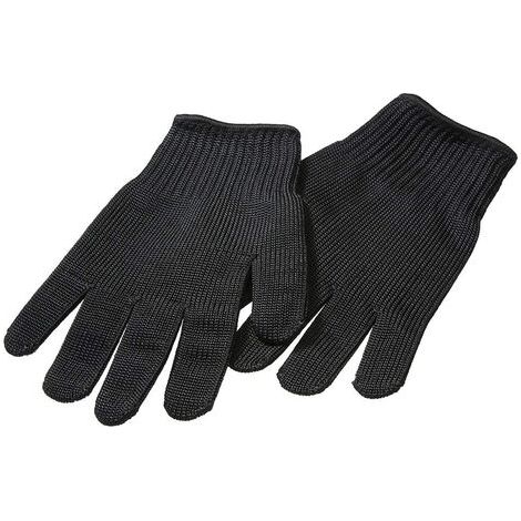 Gants de sécurité pour homme en fils de kevlar et en acier inoxydable M  Noir (1/5)