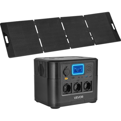 Station Électrique Portable 1800 W Générateur Solaire Portable Panneau Solaire 200 W Batterie Secours LiFePO4 1008 Wh pour Urgence Domestique, Camping, Voyage Camping-car, avec 9 Ports de Sortie (1/5)