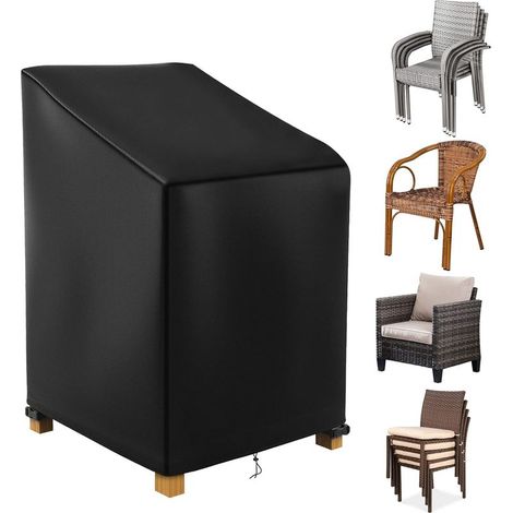 Housse chaise de jardin empilable 65x 65x 80/125cm – Tissu Oxford 500D imperméable – Résistante aux UV et déchirures – Pour 8 chaises (1/5)