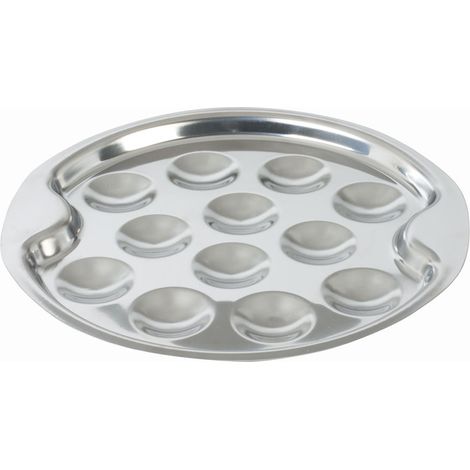 Roger Orfevre - Plat 12 escargots inox 19.5 cm