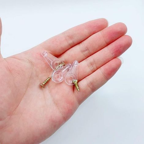 Clips de vidrio transparente para muebles – 80 unidades, fijación de 5 mm, tornillo dorado, accesorio de montaje para marcos de vidrio