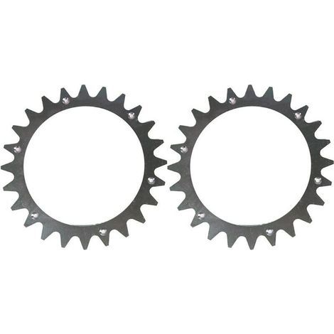 Lot de 2 roues de traction en plastique de type L (225 mm) pour robots tondeuses Worx Landroid (avec crampons antidérapants) (1/4)