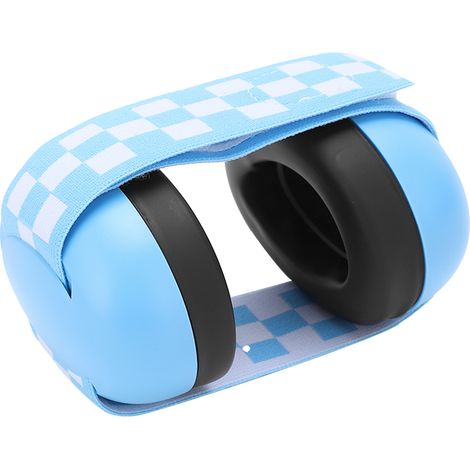 Cache-oreilles bébé avec bandeau élastique, isolation phonique, bleu, pour la protection auditive des nourrissons, léger (1/5)