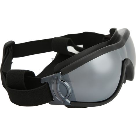 Winddichte, wasserdichte, UV-beständige, beschlagfreie, abriebfeste und langlebige Hundebrille für große Hunderassen. Schwarzer Rahmen und silberne Gläser. (1/5)