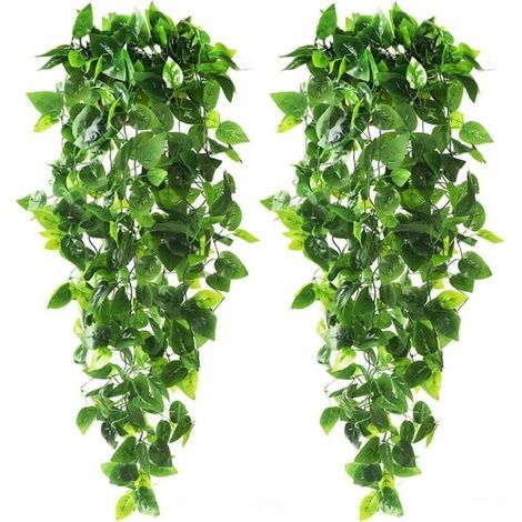2pcs Plantes Suspendues Artificielles, Faux Lierre de 3.6ft pour Décoration Intérieure et Extérieure (1/4)