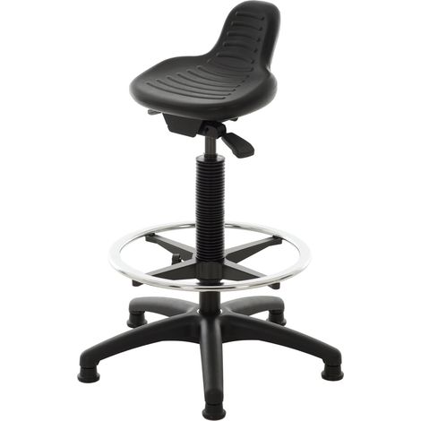 STIER Stehhilfe mit Gleitern und Fußring Sitzhöhe 640-890 mm PU-Sitz mit Griffmulde (1/5)