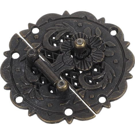 Loquet rond vintage Cabilock en métal pour vis de boîte bois (1/5)