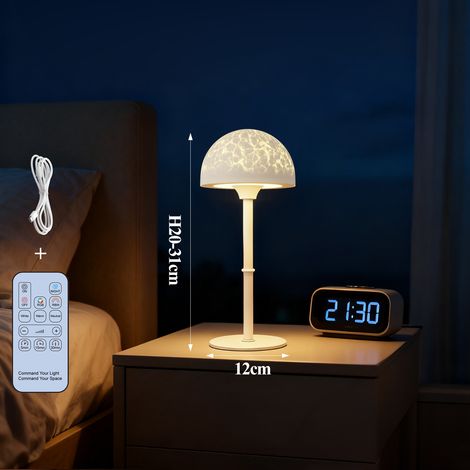 Lampe de table rechargeable, style bouteille vin blanc, gradation sans palier, RGB, minuterie, télécommande (1/5)