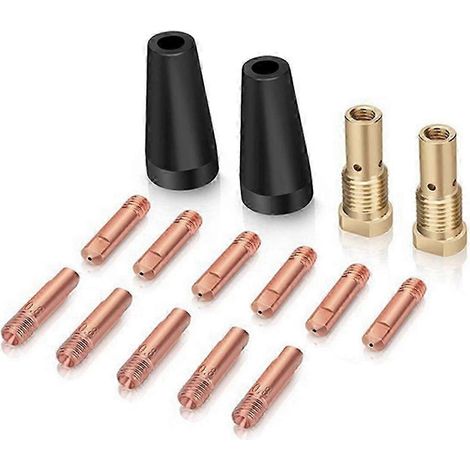 Kit de soudage MIG 15 pièces, buse sans gaz à fil fourré 0,8 mm, embouts de soudage en laiton de rechange pour poste à souder MIG AcceNEW (1/5)