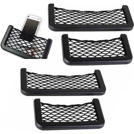4 Pcs Filets pour Auto Rangement Camping,Filet de Protection et Organiseur de Voiture Filet de Rangement pour Voiture,20 8CM pour Voiture avec Cadre Plastique,Automobile Poches Bagages