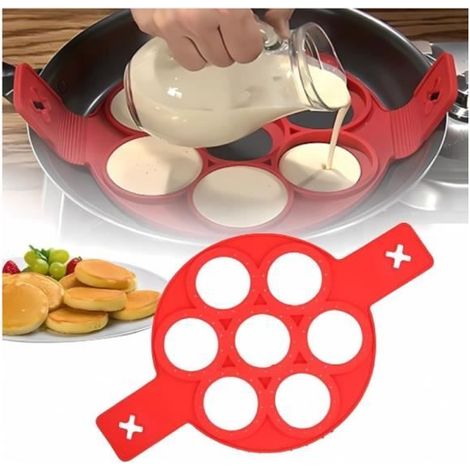 Moule à Pancakes - Noname - Rond - Silicone 100% alimentaire - Antiadhésif - Lavable au lave-vaisselle (1/4)