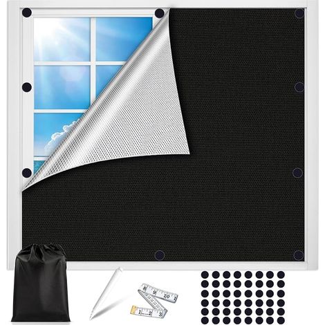 Protection solaire occultant magnétique pour fenêtre - 300 x 145 cm - 100 % opaque - Fermeture magnétique - Film occultant pour fenêtre (1/5)
