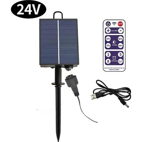 24V DC Solar-Batteriebox-Set mit Lithium-Panel-Leuchte, inklusive Fernbedienung für Bohrmaschine und Bagger, für LED-Lichterketten-DIY (1/4)