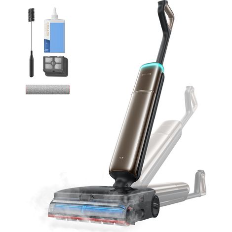 DREAME T16 Pro Steam Aspirapolvere Lavapavimenti, vapore a 200 °C, lavaggio a 90 °C, profilo da 9,85 cm, 30 kPa, 0 grovigli, lavaggio spazzola