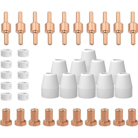 Consommables pour découpeur plasma compatibles avec les modèles CUT40 et CUT50, équipés d'une torche plasma PT31 LG40 pour RBC-4000 (1/5)