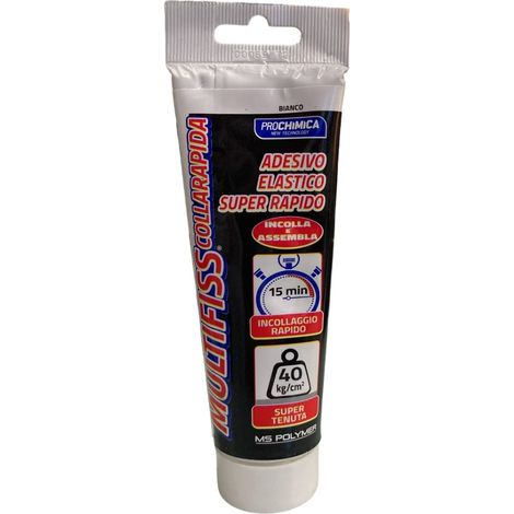 Multifiss colla rapida adesivo elastico super rapido ml 80 bianco
