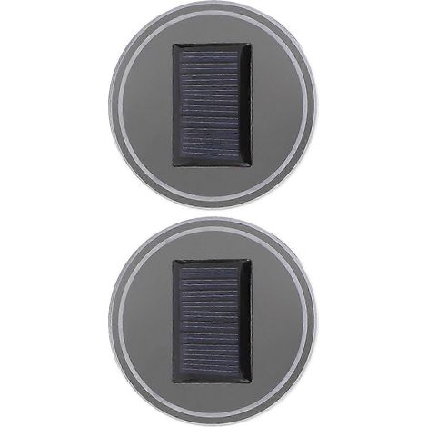Lot de 2 dessous de verre auto LED à induction solaire et vibration, éclairage d'ambiance intérieur, support pour gobelet, décor voiture (1/5)