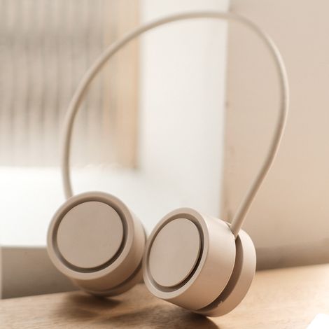 Ventilateur de cou mains libres, ventilateur de cou portable en ABS, adapté à une utilisation au bureau. (1/5)
