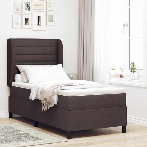Boxspringbett mit Matratze Dunkelbraun 90 x 190 cm Stoff (1/5)