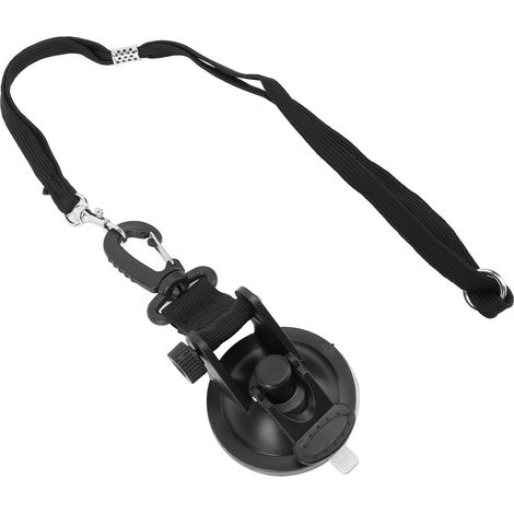 Laisse de bain pour chien avec ventouse, réglable, pour chien et chat, avec corde de sécurité fixe pour la douche, le bain et le toilettage, noire, taille S (1/5)