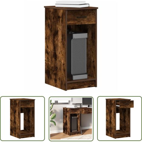 vidaXL Support de tour d'ordinateur et tiroir chêne fumé 35x45x77 cm (1/5)