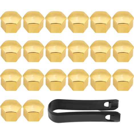 EBTOOLS pour cache écrou 21mm or pour cache ecrou 17mm pour gold lug nut cover Cache-écrou, 20Pcs 17mm Couvre-moyeux de roue de voiture de voiture universelle Couvercle de noix de boulon, couvercle d.