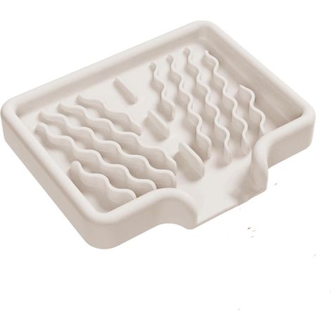 Porte-savon en silicone – Tapis de savon en silicone avec drainage Support de boîte à savon Économiseur de savon antidérapant pour douche, voyage, randonnée Produits de bain, porte-éponge, (1/5)