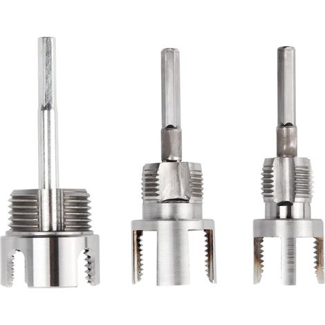 3-teiliges integriertes Innen- und Außengewindeschneidwerkzeug-Set, Rohrgewindebohrer für 1/2", 3/4" und 1" PVC/PPR-Rohre, Innengewinde für Wasserleitungen
