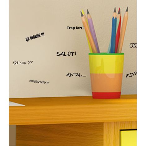 Sticker autocollant décoratif x2, 11 cm X 10 cm, pour jeunes emplois, avec des citations et illustrations de texte. (1/2)