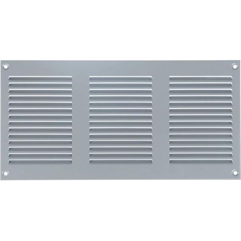 - Lüftungsgitter - Lüftungsregister - Verzinktes Metall mit integriertem Moskitonetz für Wand und Decke, Grau, 30 x 15 cm (1/5)