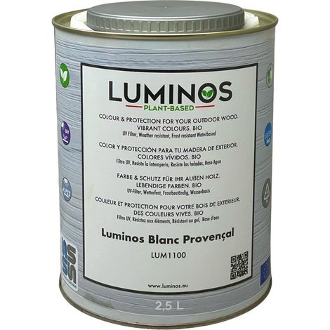 Lasure Biobased pour bois extérieur à l'eau - Blanc Provençal 2,5L (1/5)