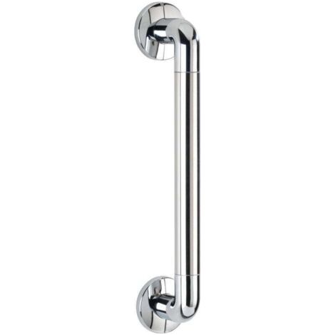 QORVA-Poignée de sécurité murale Secura 43 cm, barre d'appui salle de bain et WC, vis et chevilles fournies, capacité de charge 120 kg, aluminium, 43x7x8 cm, Brillant