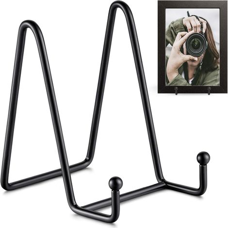 Lot de 2 supports d'assiettes de 11,4 cm + cadre en métal pour images, assiettes décoratives, livres, chevalets photo (1/5)