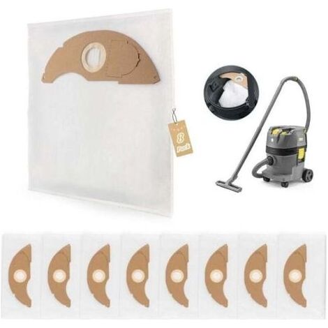 8 Pièces Sacs à Poussière pour Karcher NT 22/1 Sacs à Poussière de Rechange Aspirateur Accessoires (1/4)