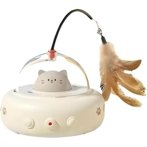 Jouet Interactif pour Chat Jouet Automatique avec Laser Rotatif, Plume Suspendue, Lumière LED, Détecteur Intelligent – pour Chats et Chatons , Stimulation Physique et Mentale – Fonctionne Jour et Nuit (1/5)