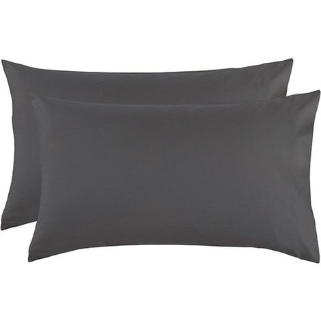 pièces - Taies d'oreiller - Housse d'oreiller - Élégante - couleur unie - 5176cm - Gris foncé - Insert d'oreiller non inclus - Polyester (1/3)