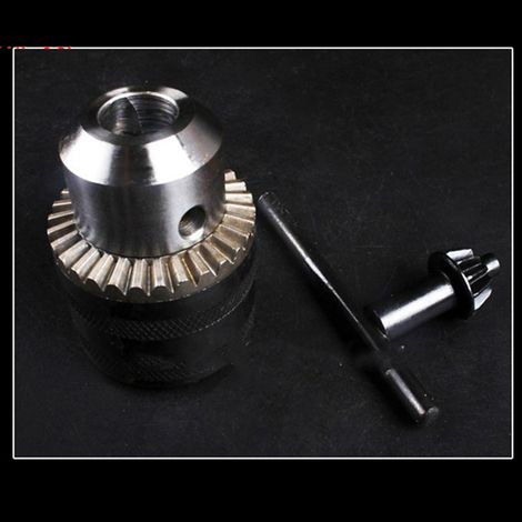 Mandrin de perçage à clé en acier inoxydable pour mini perceuse électrique avec clé de serrage 1,0-10 mm B12 pour fixation de pièces
