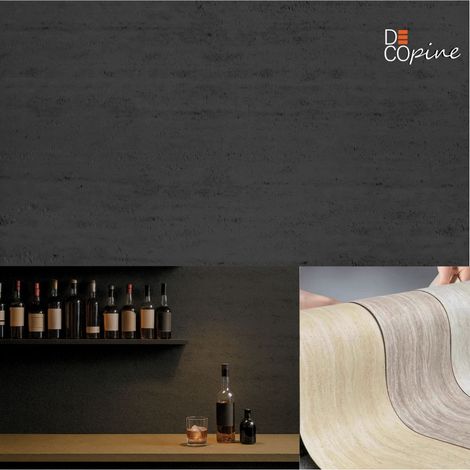 Panneau mural souple effet travertin noir – DECOPINE – Pierre naturelle – 60x120 cm – Lot de 4 – 3,12 m²