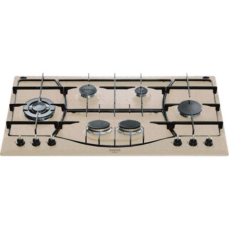 Placa de gas empotrada Hotpoint PHN 960MST (AV) R/HA, 6 quemadores, color avena