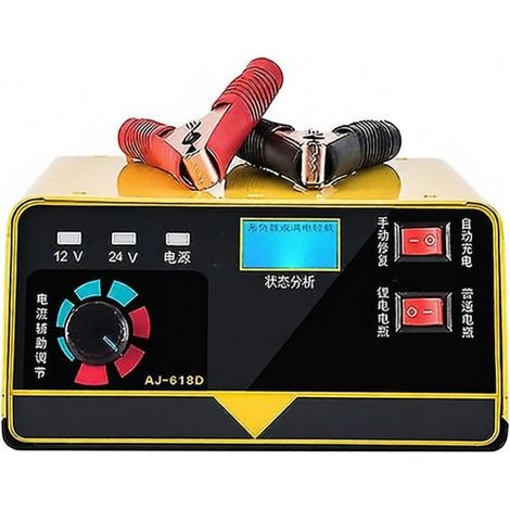 Universelles 12V/24V 6-200Ah/6-400Ah Batterieladegerät, automatischer und intelligenter Reparaturtyp, für Motorradbatterien.