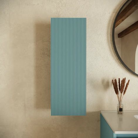 Colonna bagno sospesa cannettata 75cm carta da zucchero reversibile Pelion (1/4)