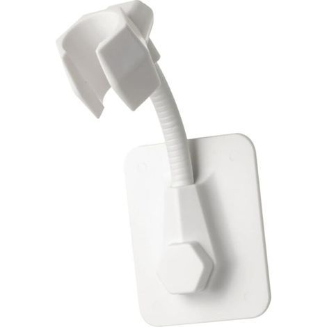 Supporto per soffione doccia a parete, supporto per soffione doccia autoadesivo regolabile, staffa universale in plastica per doccia, non richiede foratura, accessorio per doccia a parete, bianco (1/3)