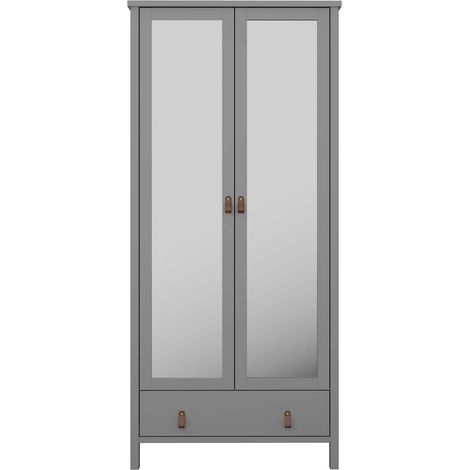 Ebuy24 – Armoire de rangement 2 portes miroir 1 tiroir gris – Design moderne – Matériaux de qualité – Pour espaces de vie élégants (1/3)