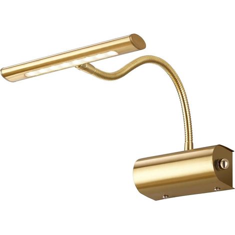 Applique murale métal laiton LED 4W bras flexible or éclairage tableau (1/5)