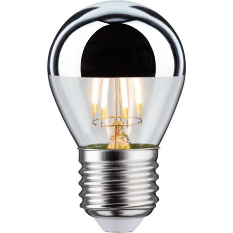 LED sphérique calotte réflect 360lm E27 2700K 4,8W 230V Argent gradable (1/4)