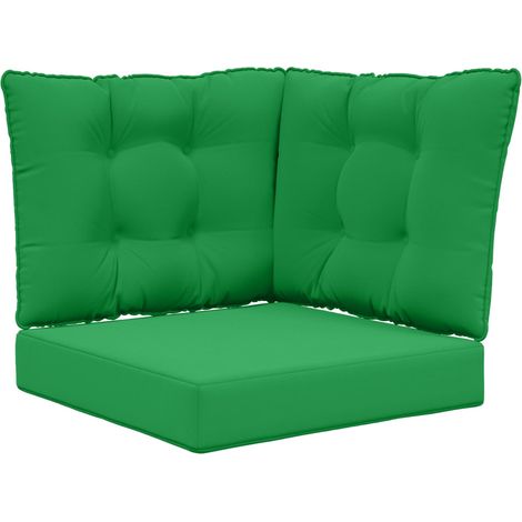 Maison Exclusive - Cuscino per divano da esterno 3 pcs Verde Poliestere (1/5)