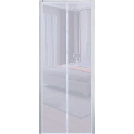 Moustiquaire magnétique porte, fenêtre avec fermeture aimantée, blanche, installation facile, coupe-vent et anti-insectes (1/4)